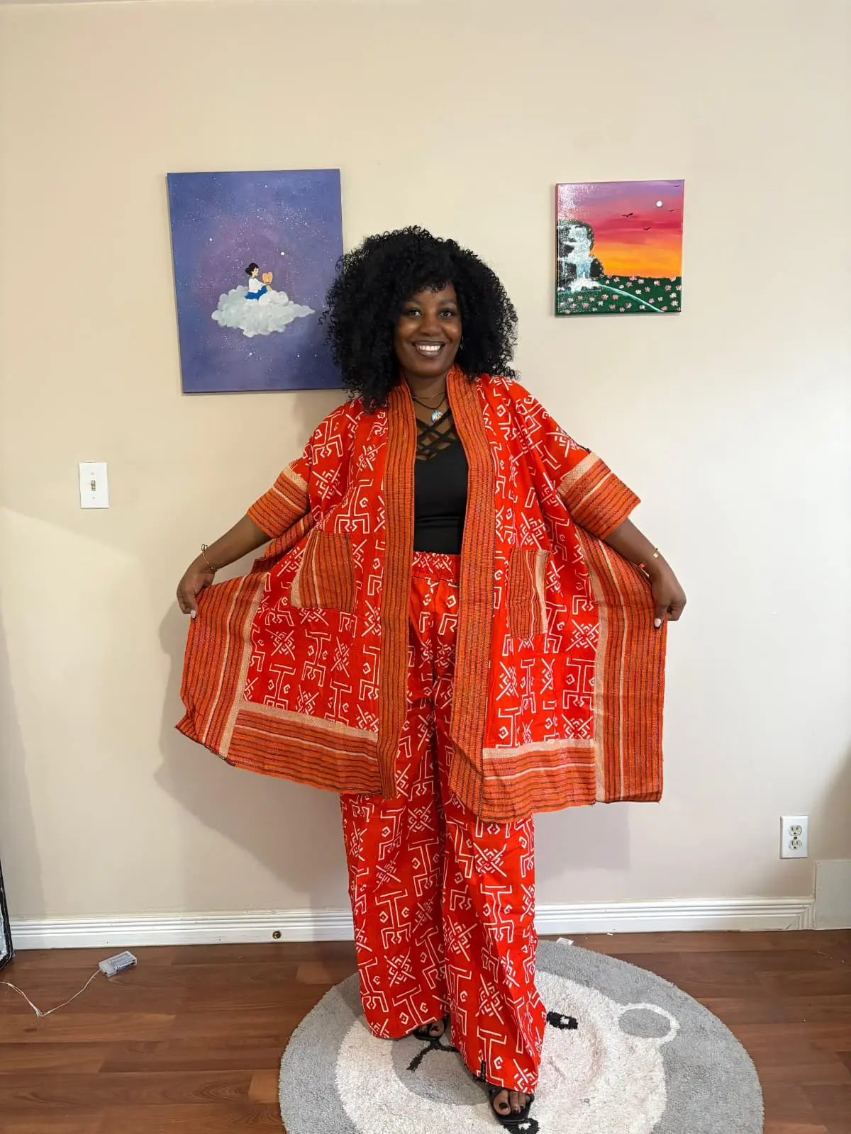 Kimono 2 Piece Set - Orange