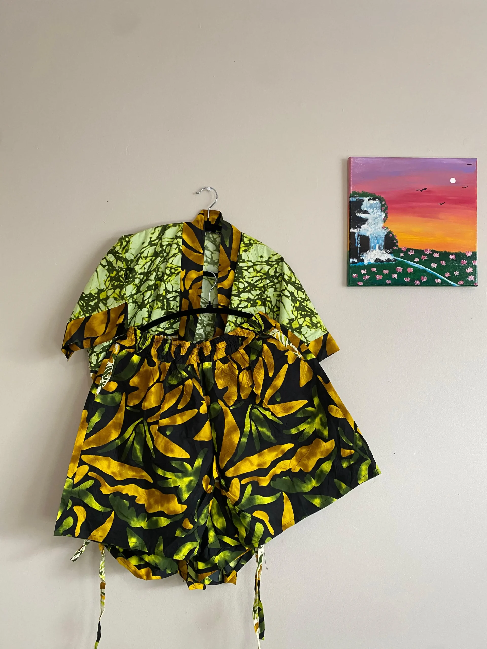 Shalina 2 Piece Set - Light Green/Black Combo